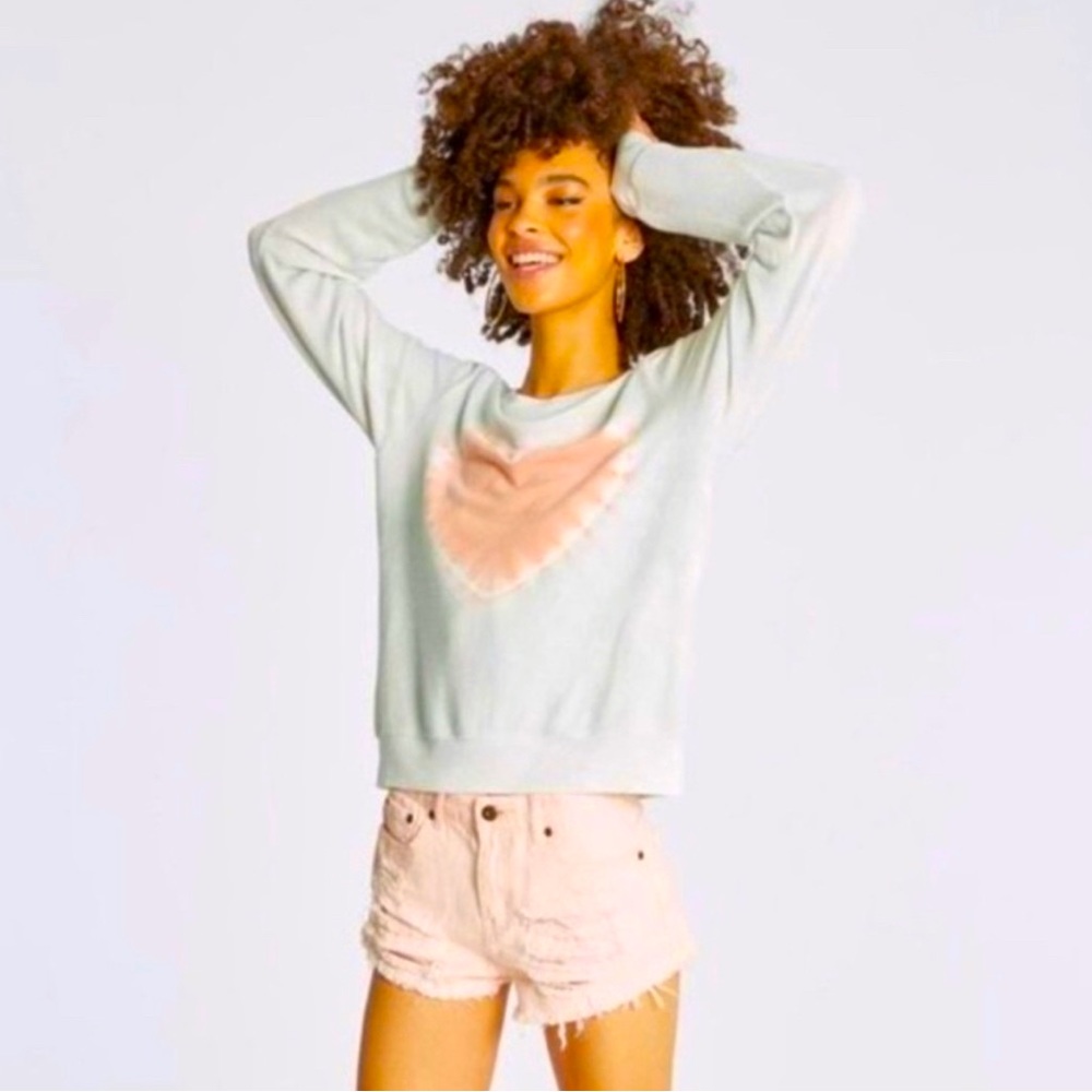 NWOT Wildfox Shore Ombré Heart Baggy Beach Jumper